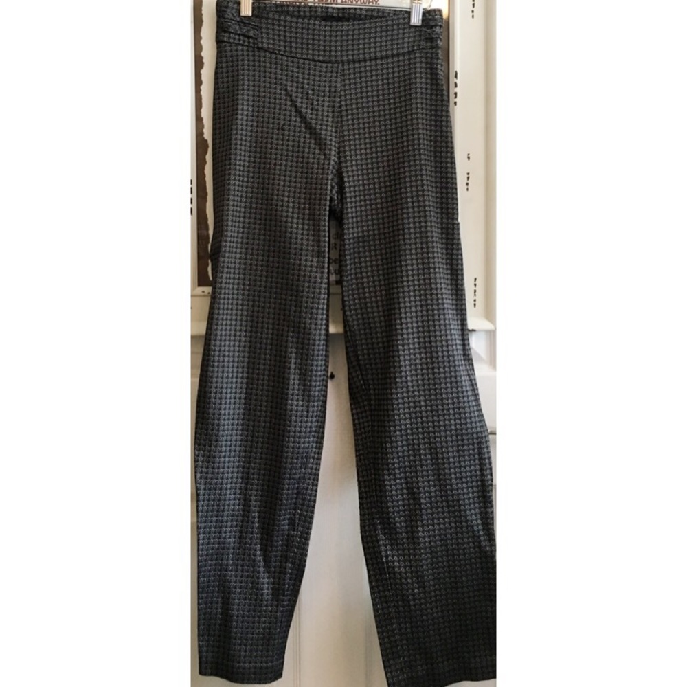 Soho Pants Stretchy Black and Silver Pattern